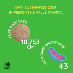 innesti di cute e membrane amniotiche in Piemonte e Valle d'Aosta al 31 marzo 2024
