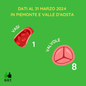 trapianti di valvole e vasi in Piemonte e Valle d'Aosta al 31 marzo 2024